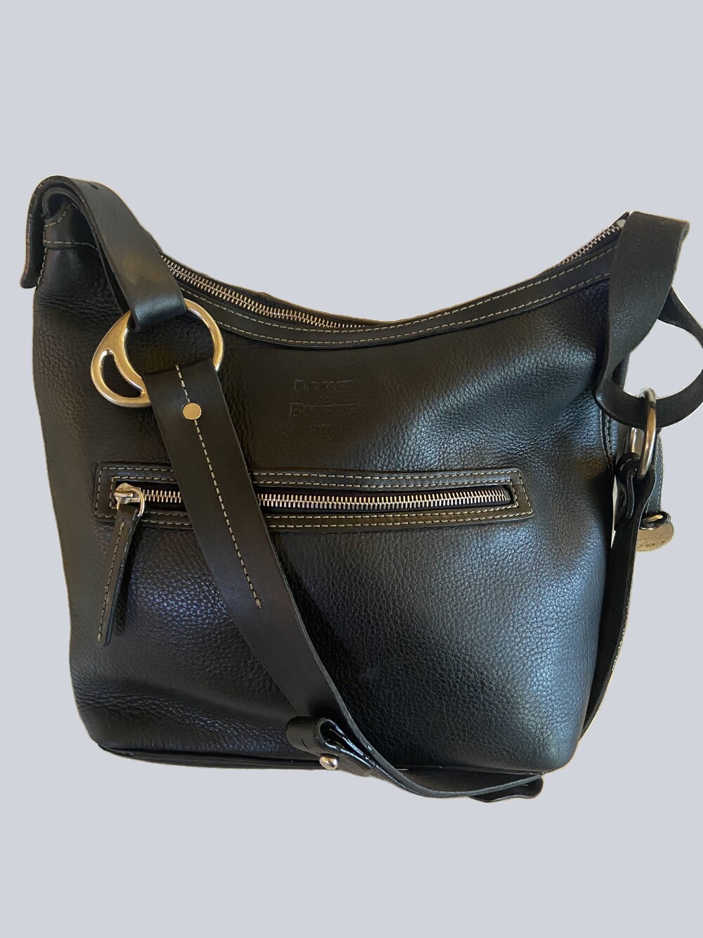 DOONEY & BOURKE East West 1975 Pebbled Black Leather Hobo